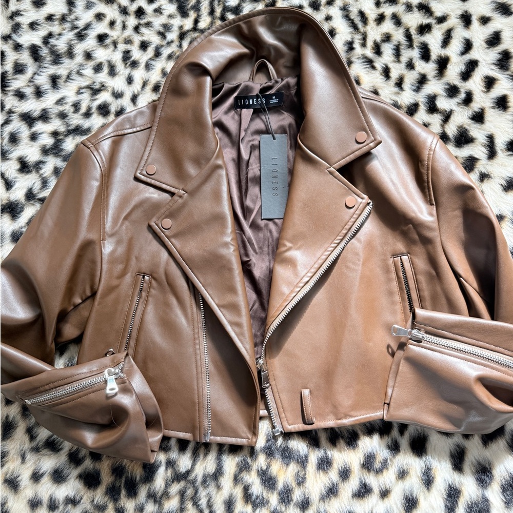 Lioness Tan Leather Jacket